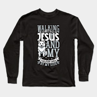 Jesus and dog - Yakutian Laika Long Sleeve T-Shirt